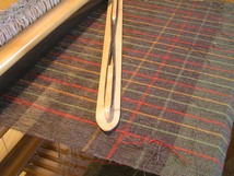 Wool fabric on a loom