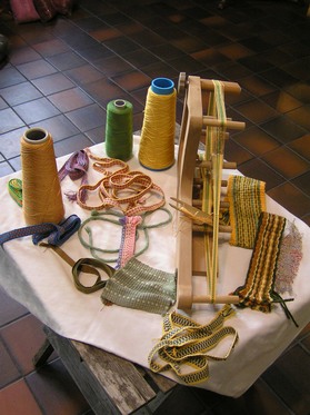 Inkle weaving ribbons and bag handles