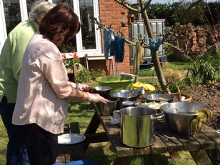 Dyeing outside
