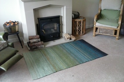 Heather's green wool rug